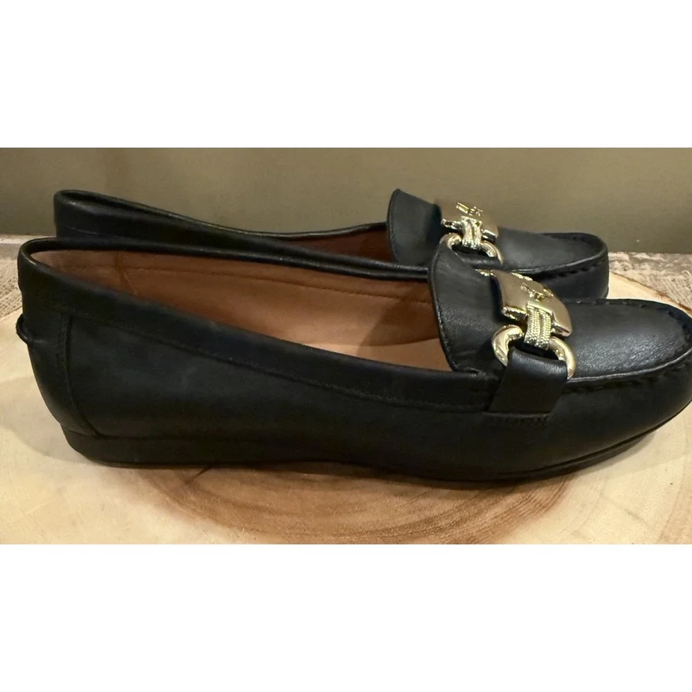Kate Spade NY Carson Slip On Driving Loafers Shoe Flats Black Leather 5B New‎